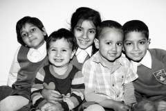 Black and white school portrait picture of five siblings1457-839